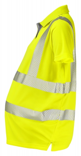 Leo Workwear PM03-Y Lovacott ISO 20471 Class 2 Maternity Coolviz Plus Hi Vis Polo Shirt Yellow